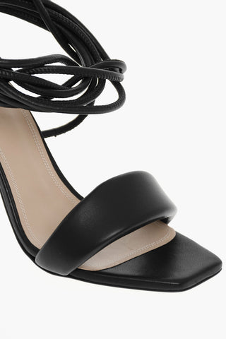 Slave Closure Heeled Leather Sandals 10 cm