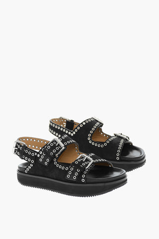 Suede Leather OPHIE sandals With Buckles