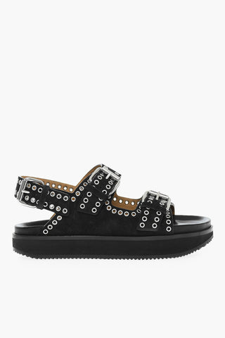 Suede Leather OPHIE sandals With Buckles