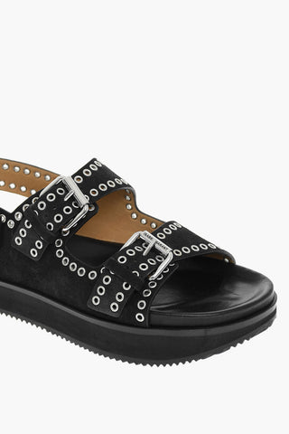 Suede Leather OPHIE sandals With Buckles