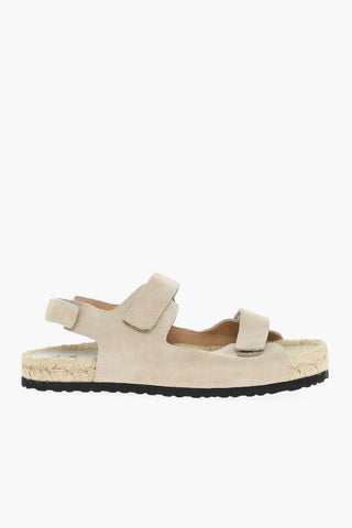 Sandali In Pelle Scamosciata Con Chiusura In Velcro
