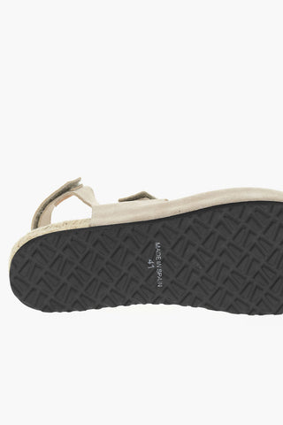 Sandali In Pelle Scamosciata Con Chiusura In Velcro