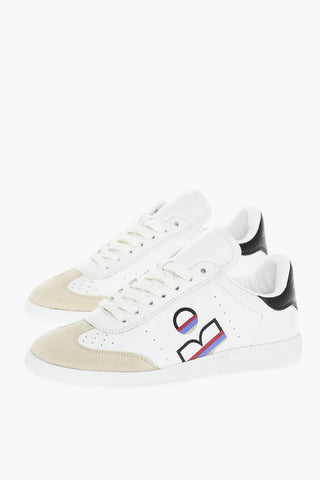 Sneakers In Pelle Con Stampa Logo