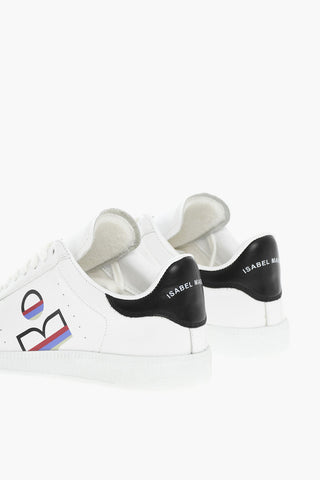 Sneakers In Pelle Con Stampa Logo