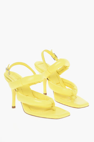 Padded Leather Flip Flop Sandals 10 cm