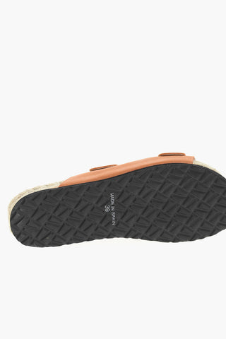 Slides In Pelle Scamosciata Con Fibbie