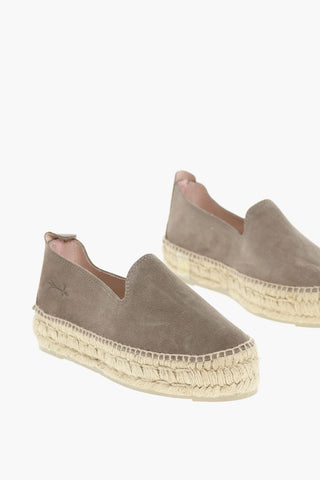 Rubber Sole Suede Leather Espadrillas