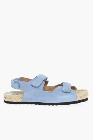 Sandali In Pelle Scamosciata Con Chiusura In Velcro