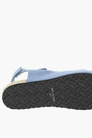 Sandali In Pelle Scamosciata Con Chiusura In Velcro