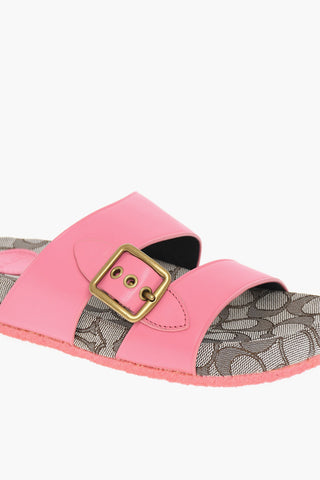 Leather ADDISON Slides With Buckle