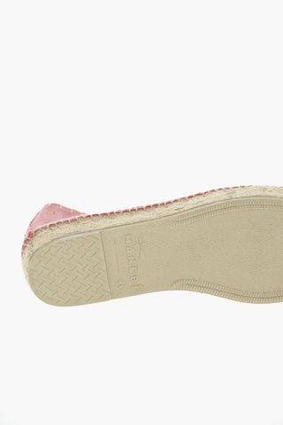 Espadrillas In Pelle Scamosciata Con Cuciture A Vista