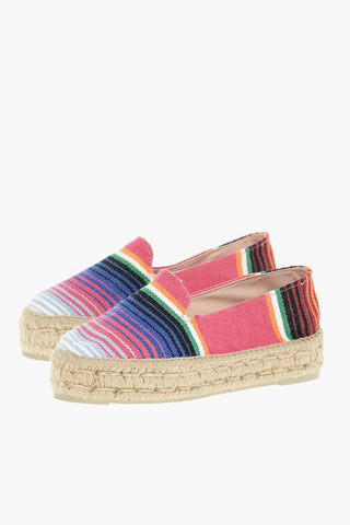 Rubber Sole Striped Canvas Espadrillas