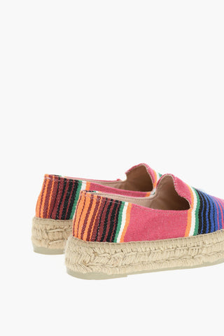 Rubber Sole Striped Canvas Espadrillas