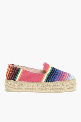 Rubber Sole Striped Canvas Espadrillas