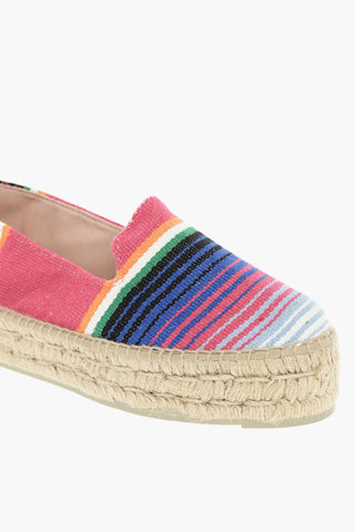 Rubber Sole Striped Canvas Espadrillas