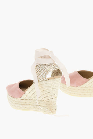 Sandali Con Zeppa In Pelle Scamosciata