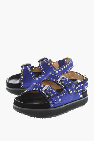 Suede Leather OPHIE sandals With Buckles