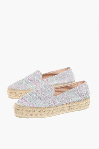Rubber Soles Lamé Bouclé Espadrillas