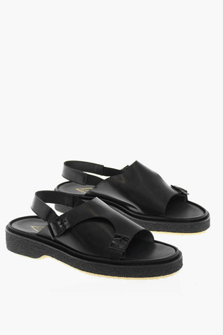 Monk Strap Leather Sandals