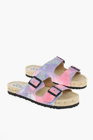 Tie Dye Print Canvas Slides