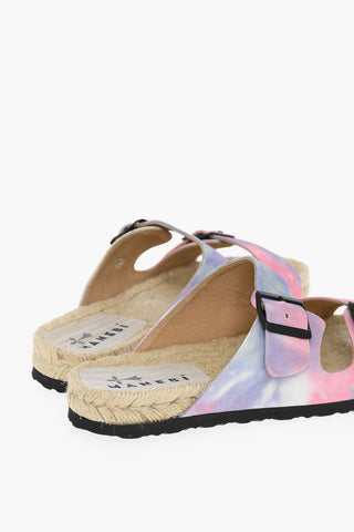 Tie Dye Print Canvas Slides