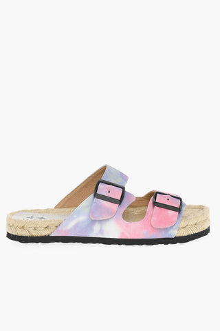 Tie Dye Print Canvas Slides
