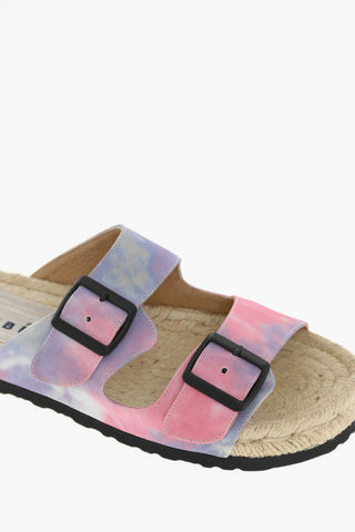 Tie Dye Print Canvas Slides