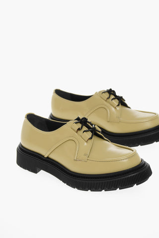 Scarpe Derby In Pelle Con Suola In Gomma