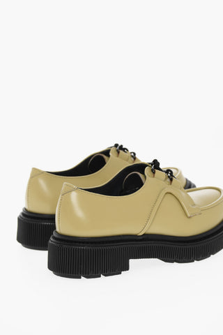 Scarpe Derby In Pelle Con Suola In Gomma