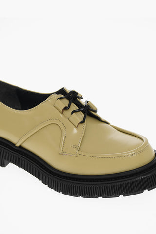 Scarpe Derby In Pelle Con Suola In Gomma
