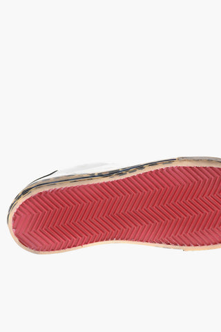 Vintage Effect STARLESS Leather Low-Top Sneakers With Printed Soles 