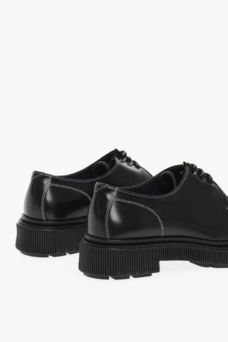 Scarpe Derby In Pelle Con Cuciture A Contrasto