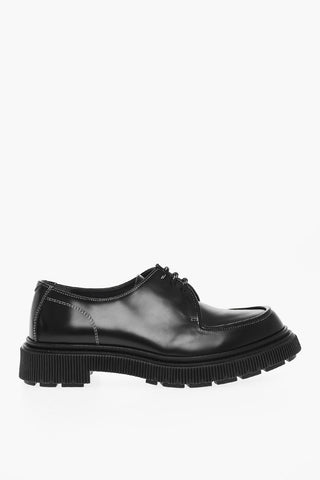Scarpe Derby In Pelle Con Cuciture A Contrasto