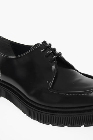 Scarpe Derby In Pelle Con Cuciture A Contrasto