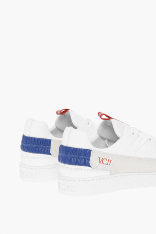 Sneakers Low-Top In Pelle E Tessuto Con Suola In Gomma