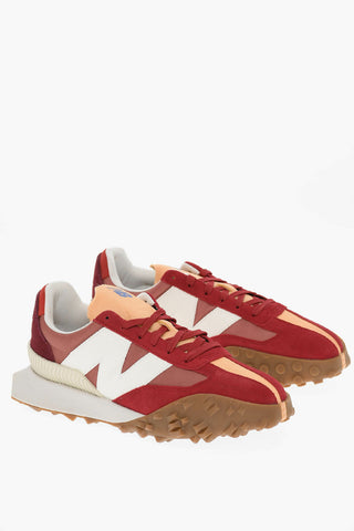 Sneakers In Pelle e Tessuto Con Patch logo