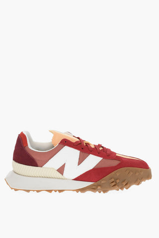 Sneakers In Pelle e Tessuto Con Patch logo