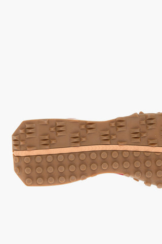 Sneakers In Pelle e Tessuto Con Patch logo