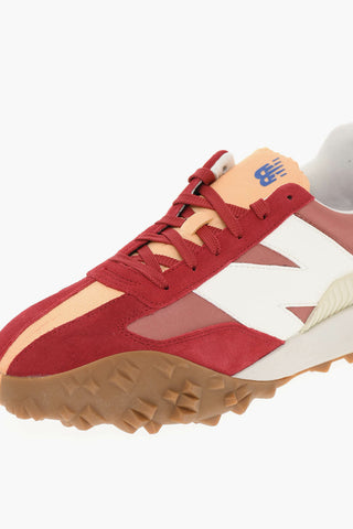 Sneakers In Pelle e Tessuto Con Patch logo