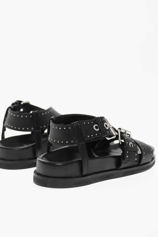 Sandali In Pelle NINA Con Fibbie e Borchie