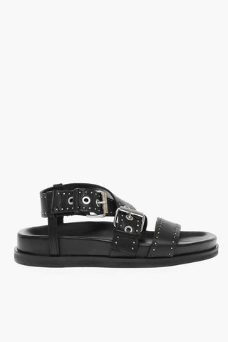 Sandali In Pelle NINA Con Fibbie e Borchie