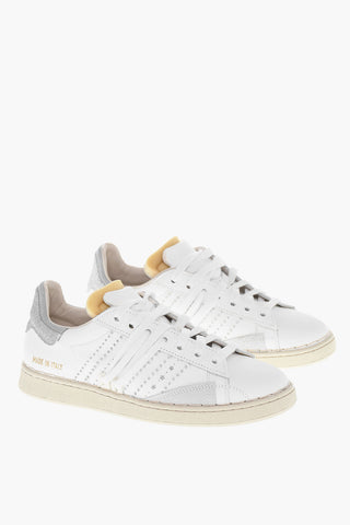 Glitter Details  STRIPELESS Leather Low-Top Sneakers