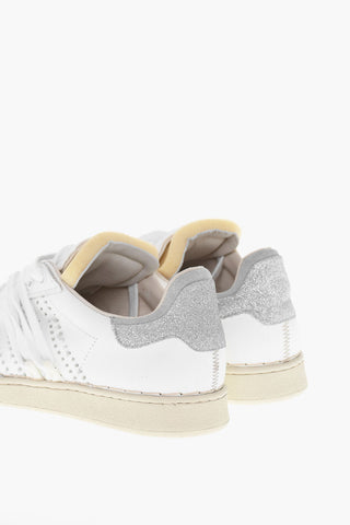 Glitter Details  STRIPELESS Leather Low-Top Sneakers