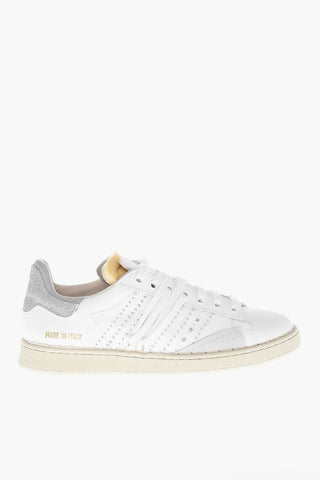 Glitter Details  STRIPELESS Leather Low-Top Sneakers