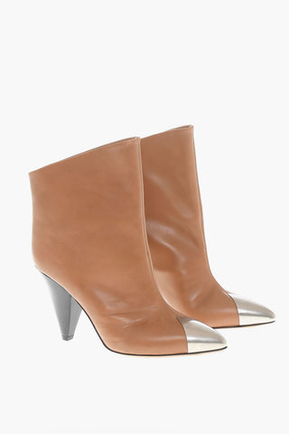 Asymmetric Leather Boots Heel 10 cm