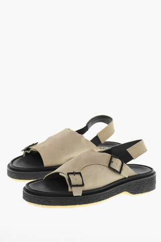 Sandali In Pelle Scamosciata Con Monk Strap