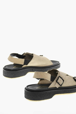 Sandali In Pelle Scamosciata Con Monk Strap