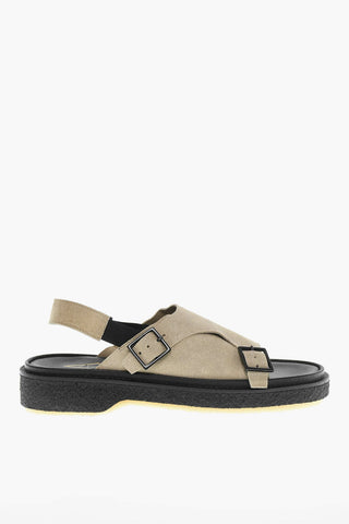 Sandali In Pelle Scamosciata Con Monk Strap