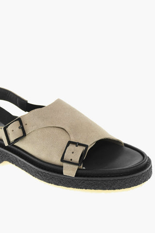 Sandali In Pelle Scamosciata Con Monk Strap
