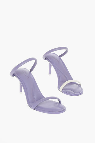 Sandali In Pelle Con Tacco 8 cm
